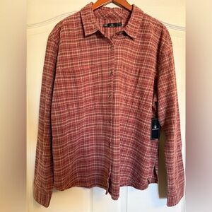 Volcom Women's Red Plaid Button Down Shirt